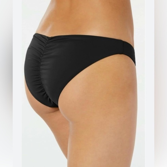 Bar III Sexy Bikini Bottoms Women's Size Medium Ruched Back Solid Black NWOT - Picture 3 of 6